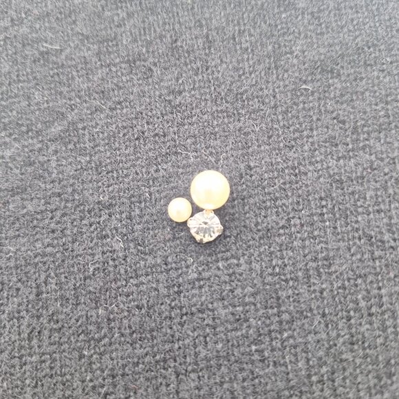 Lovely black sweater with faux pearl and rhinestone accents. - Picture 6 of 7